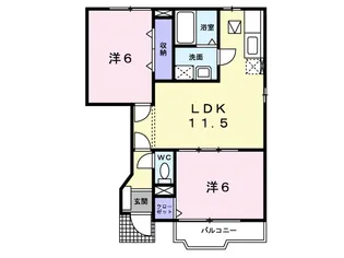 カルム・コリーヌⅠ【1階】の間取り