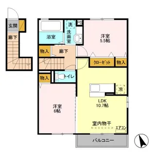 ラ・フォルテ【2階】の間取り