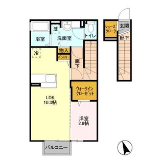 伊佐山ハイツ【2階】の間取り