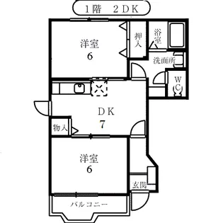センチュリー君山B【1階】の間取り