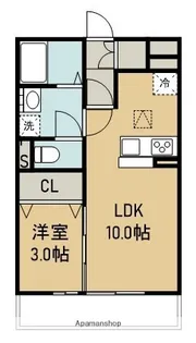 プロムナード Ⅱ【105号室】の間取り