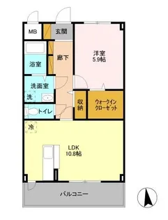 パルムひたち野【2階】の間取り