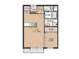 キャトルセゾン C【103号室号室】の間取り