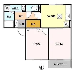 クレセントコート【1階】の間取り