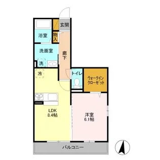 シェグラヴェート【201号室】の間取り