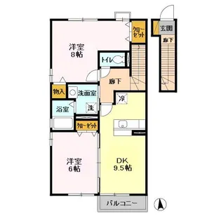 ROYAL GARDEN KANAI【205号室】の間取り