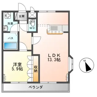 ASUNARO(アスナロ)【2階】の間取り