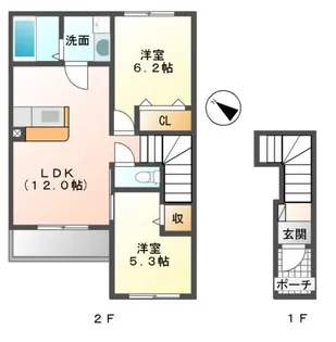プリムローズ【2階】の間取り