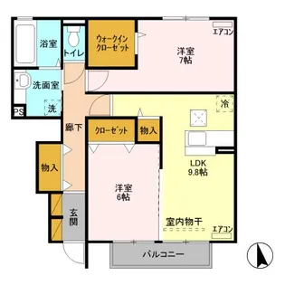 シュタットみどりの D【1階】の間取り