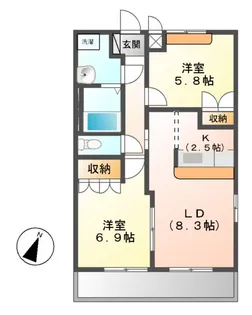 ファミリーコート恵比寿【2階】の間取り