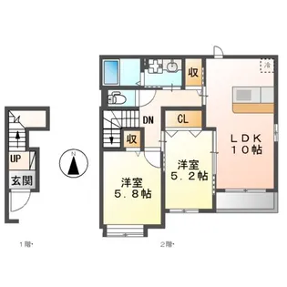 クラーヴォ【2階】の間取り