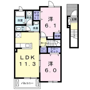 リバティ 15 C【2階】の間取り