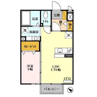 セジュール水彩【201号室】の間取り