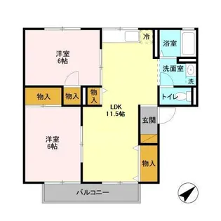 メープルハイム B【1階】の間取り