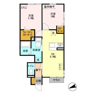 グリーンヴィレッジ【1階】の間取り