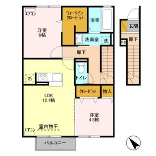 ジャルダン・ドゥ・ローズ【2階】の間取り