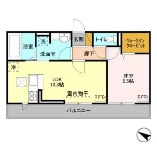 ヴィルヌーブみどりの【1階】の間取り