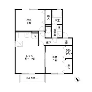 ベルデュールすず樹 AB【1階】の間取り