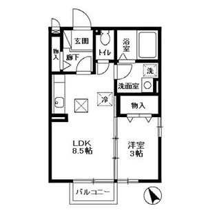 ジュネス港町【1階】の間取り