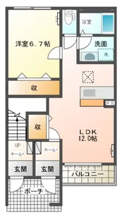 アリベール【1階】の間取り