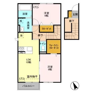 フローラ・ウィル B【2階】の間取り