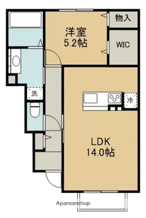 フルール レーヴ【103号室】の間取り