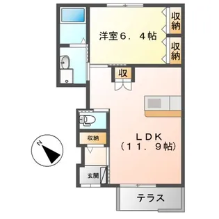 EAST ROCK2【1階】の間取り