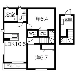 ディアコート【C202号室】の間取り