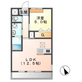 エスカーザ【1階】の間取り