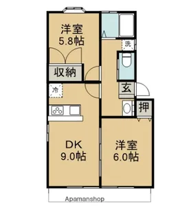 コーポヒルラック10号棟【103号室】の間取り