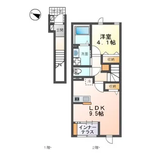 ROSA GLAUCA(ロサグラウカ)【2階】の間取り