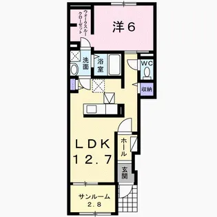 ノーブル ウエストⅢ【1階】の間取り