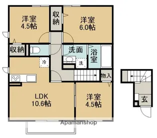 GRAND RISE TSUKUBA A棟【201号室】の間取り