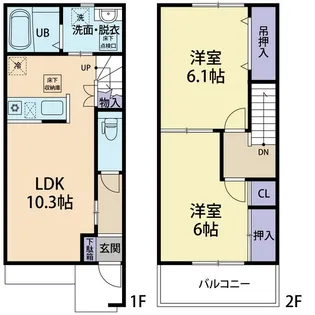 CASA FORESTA【106号室】の間取り