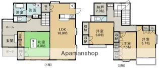 茨城県つくばみらい市絹の台6丁目【一戸建】の間取り