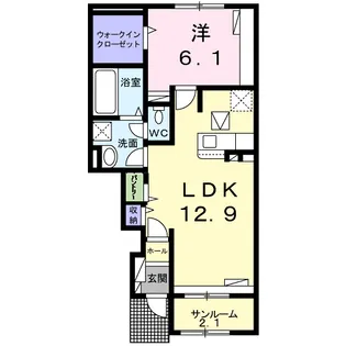 クラール Ⅴ【1階】の間取り