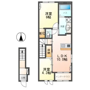 ポルトボヌール【2階】の間取り