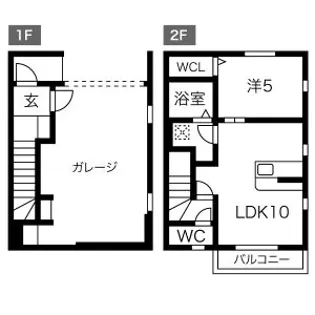 J’SガレージハウスB棟【1階】の間取り