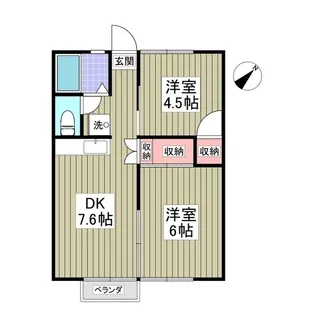 サンブルーム 土浦【2階】の間取り
