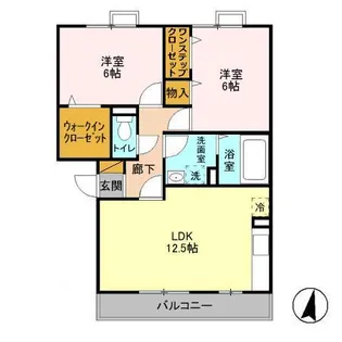 カーサ フェリーチェ AB【2階】の間取り