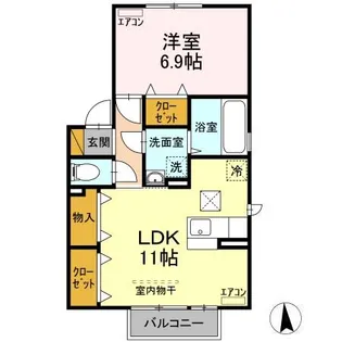 プレスタンテ B【1階】の間取り