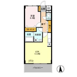 PARK SIDE RESIDENCE(パークサイドレジデンス)【6階】の間取り