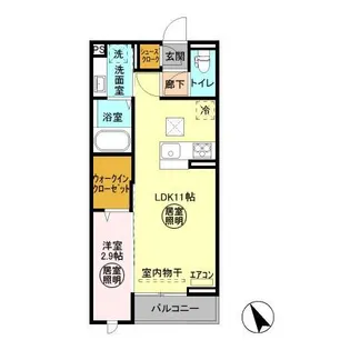 FLEUR(フルール) B【1階】の間取り