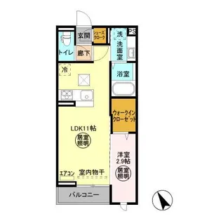 FLEUR(フルール) B【1階】の間取り