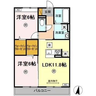 シェグラヴェート【1階】の間取り