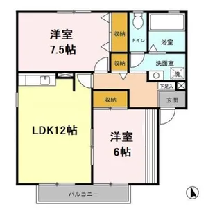 ハイカムール東台 ABCD【2階】の間取り