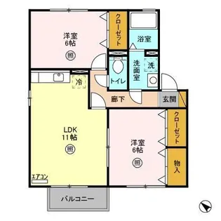 ベルデュールすず樹 C【2階】の間取り