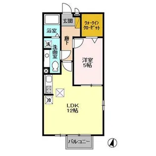 クレールセゾンAB【1階】の間取り