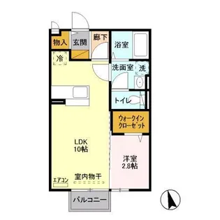 サニープレイス B【2階】の間取り