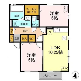 ドミール・シャルマンD【1階】の間取り